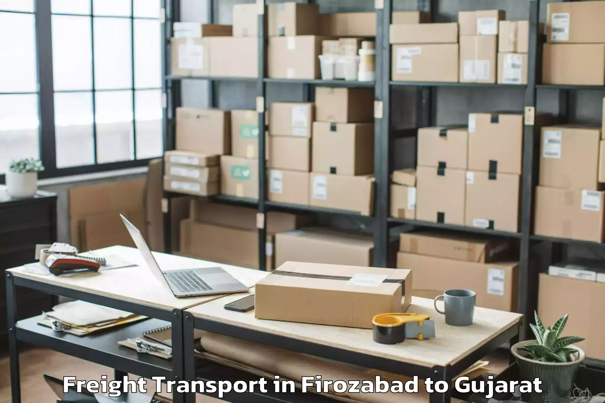 Professional Firozabad to Khambha Freight Transport